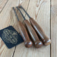 D1915 COOL! Vintage set of 3 x  Bent Fishtail Carving CHISELS