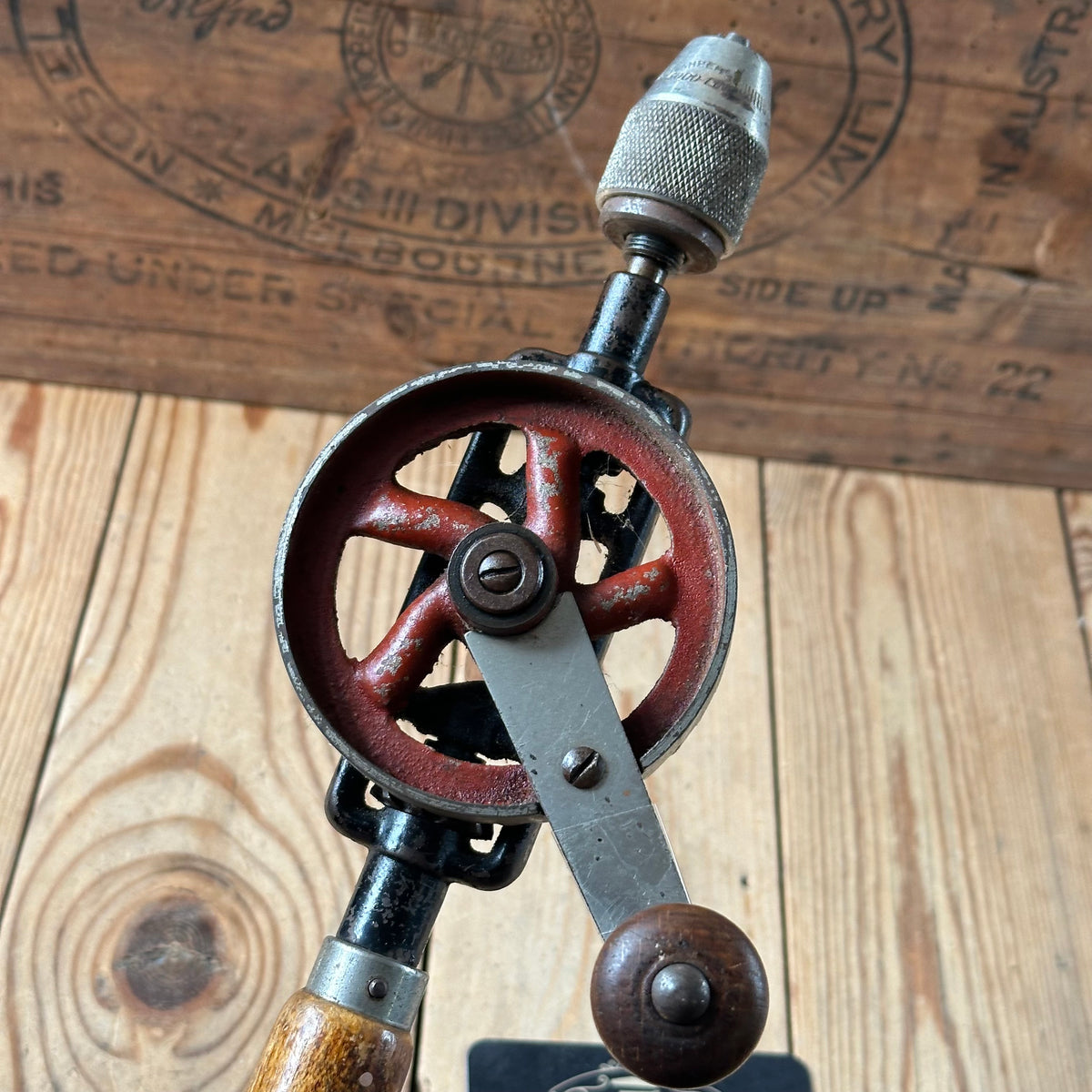 H2607 Vintage AHREMS Goodline German HELICAL GEAR Double Pinion DRILL