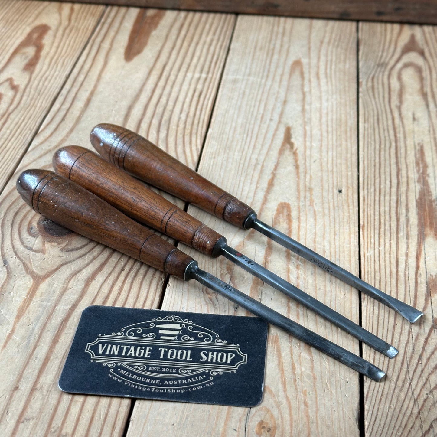 N1760 Vintage 3 x ADDIS Carving CHISEL Set