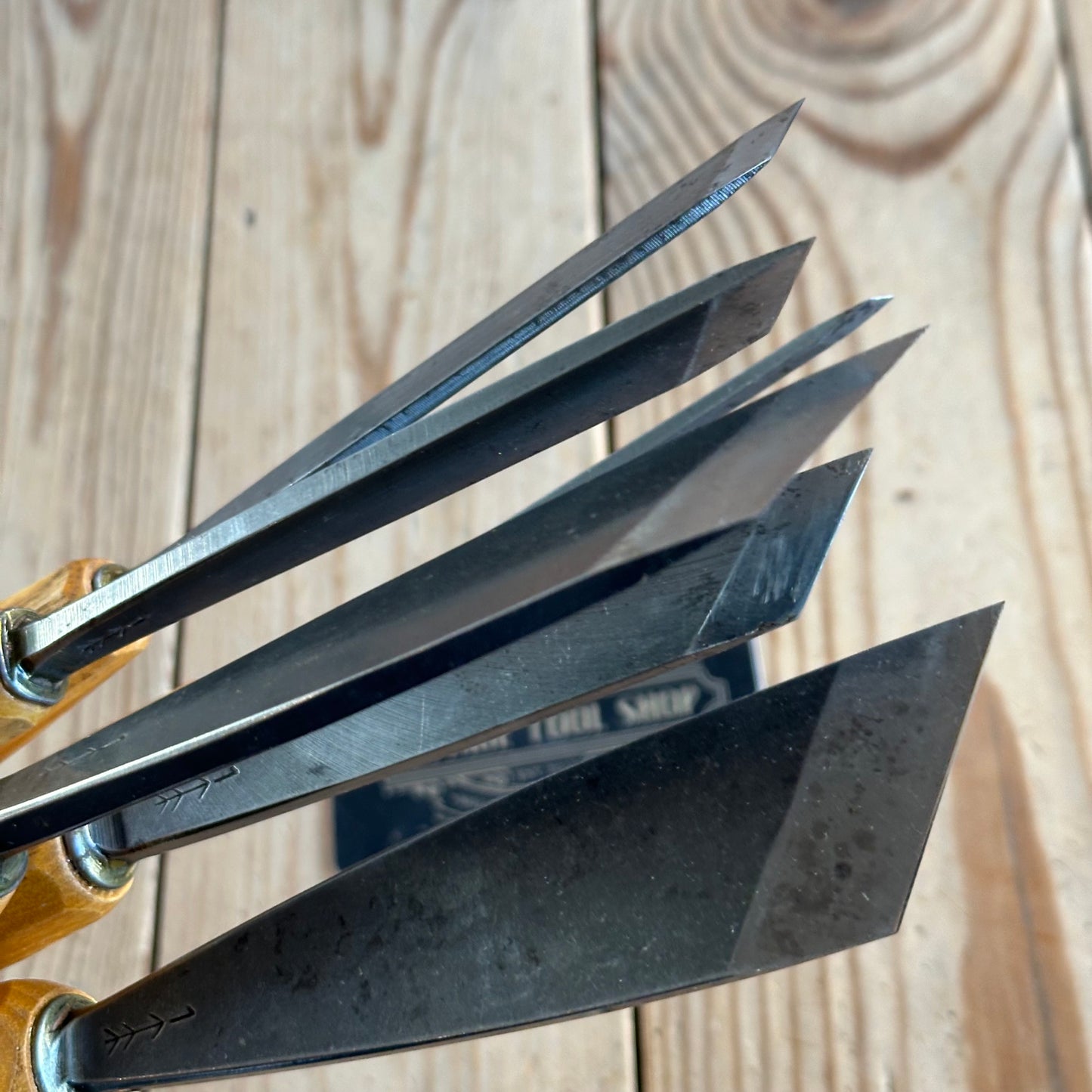 N1962 Contemporary PFEIL SWISS Switzerland 6 x SKEW carving CHISELS