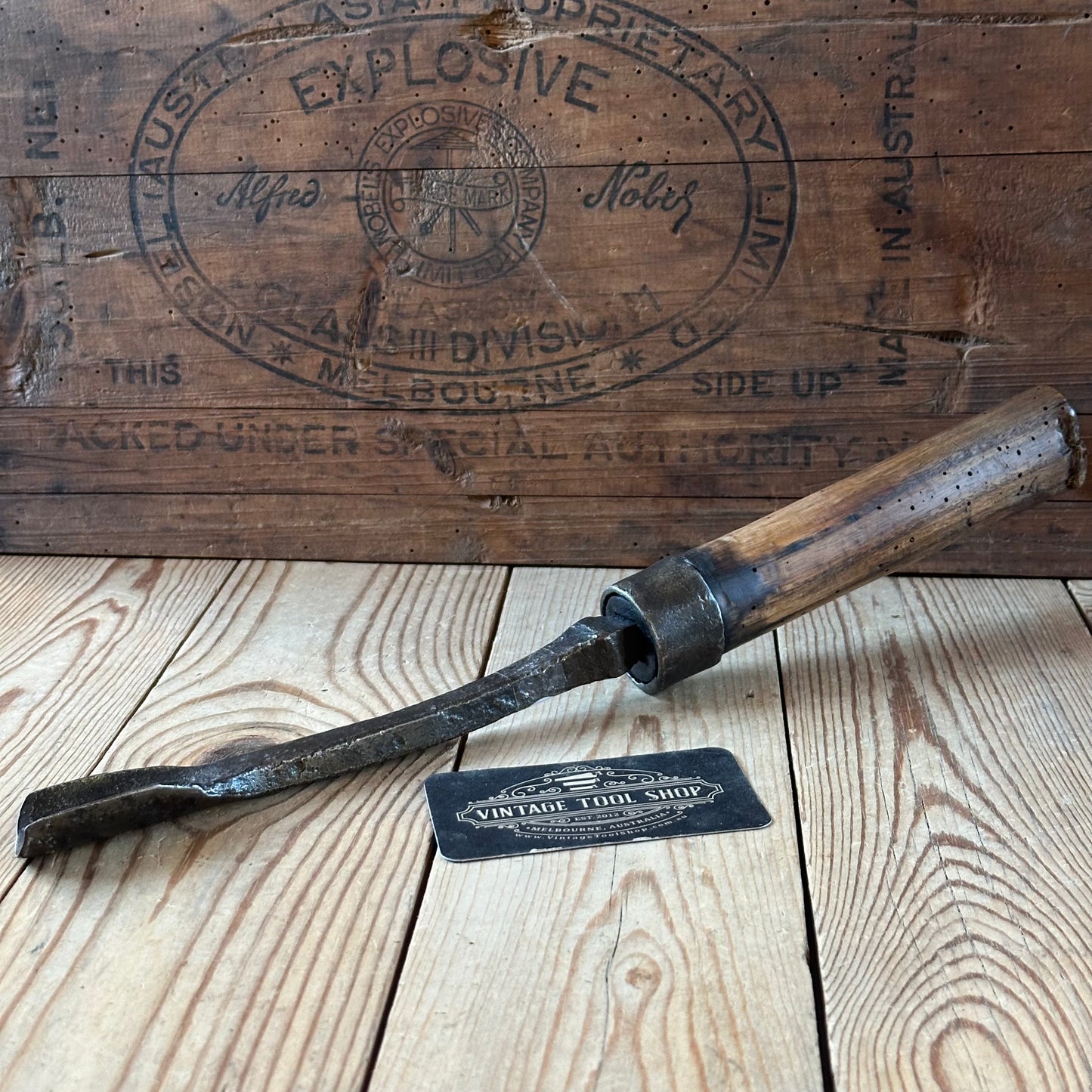 D1896 ANCIENT! Large Antique EUROPEAN GOUGE Carving CHISEL