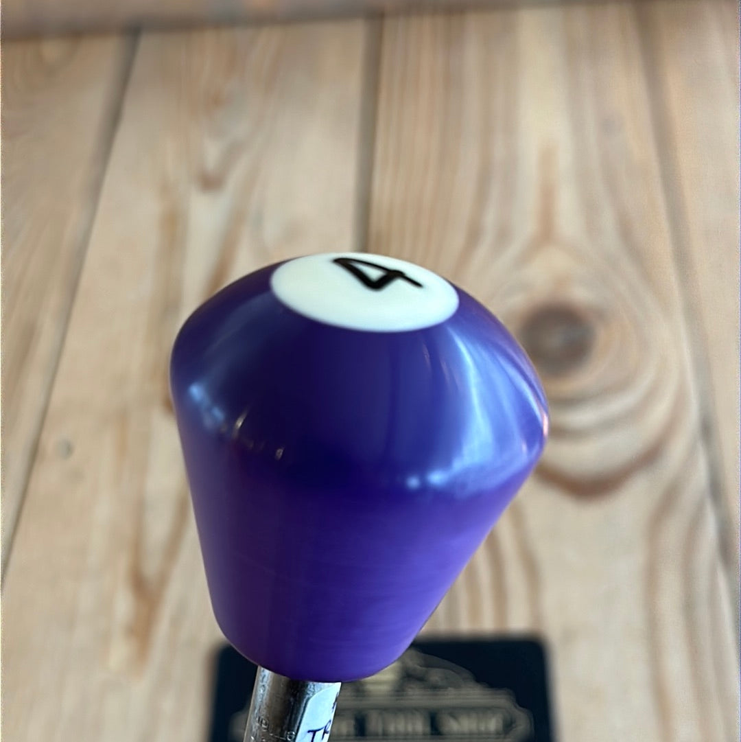 TR143 Repurposed long Purple “4” POOL BALL awl by Tony Ralph