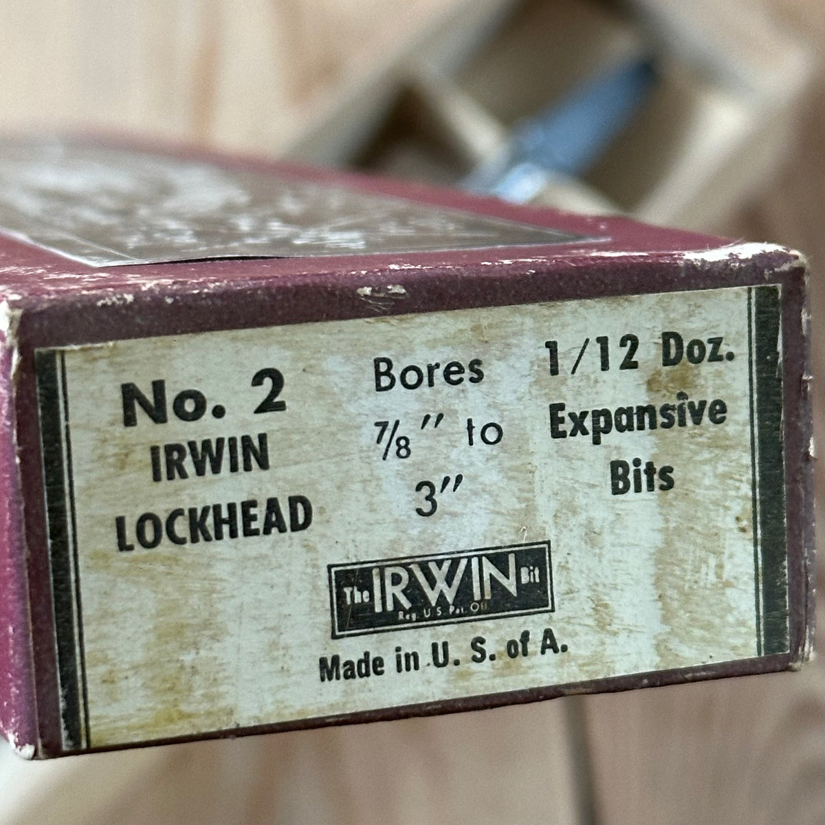 N1834 NEW OLD STOCK! Vintage IRWIN USA No.2 expansive DRILL BIT IOB