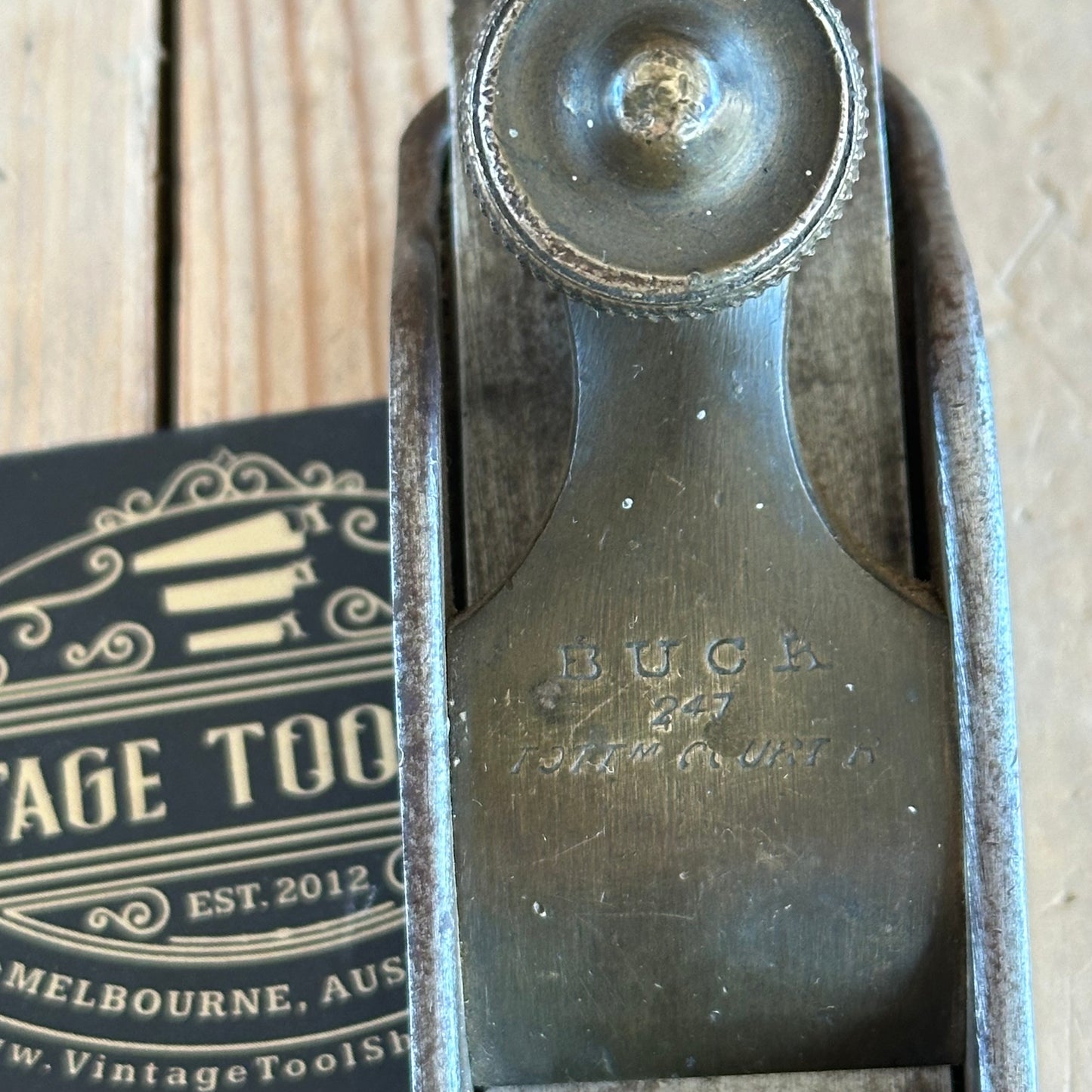 SOLD. H2069 RARE Antique BUCK THUMB PLANE