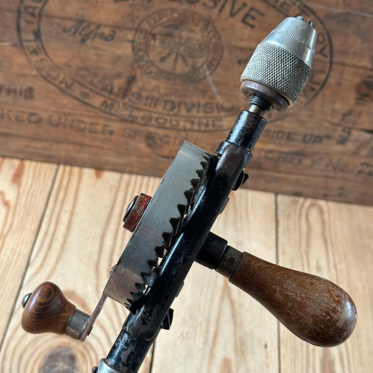 H2607 Vintage AHREMS Goodline German HELICAL GEAR Double Pinion DRILL