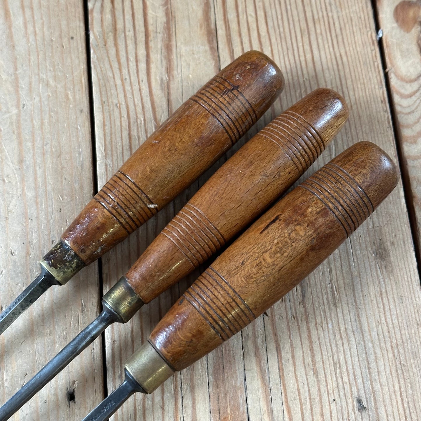 N1768 Vintage 3 x ADDIS SKEW Carving CHISEL Set curved