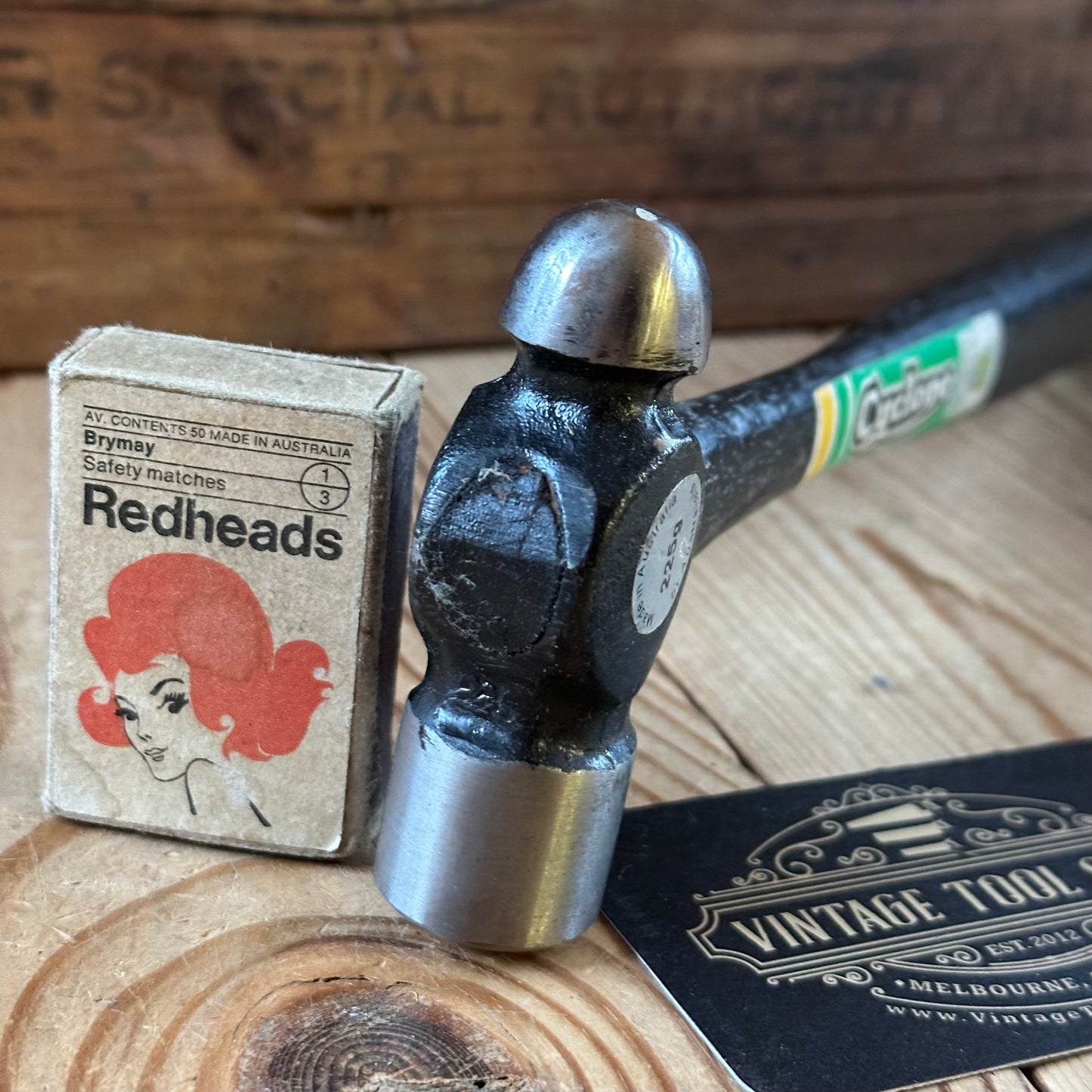 H2442 Vintage CYCLONE Australia small 8oz Ball PEEN Hammer “Made in Australia by Australians” sticker