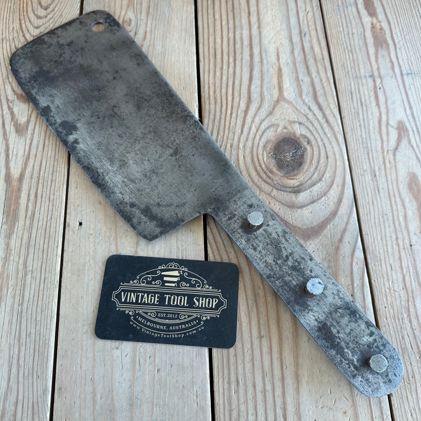 H1531 Vintage GREGSTEEL AUSTRALIA large CLEAVER BLADE AS IS project