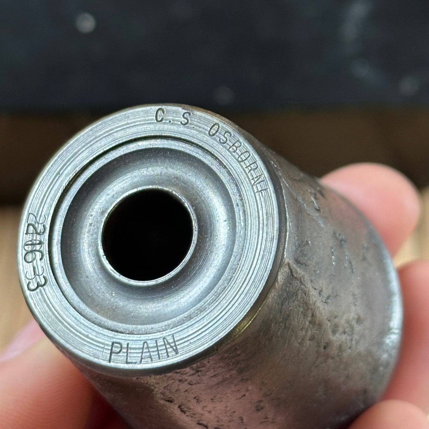 H2479 Vintage Osborne USA GROMMET SETTING DIE No.216 Size 3 set IOB