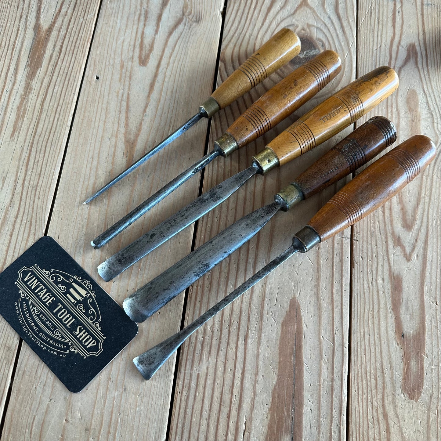 D1918 Vintage 5x Carving CHISEL Set ADDIS