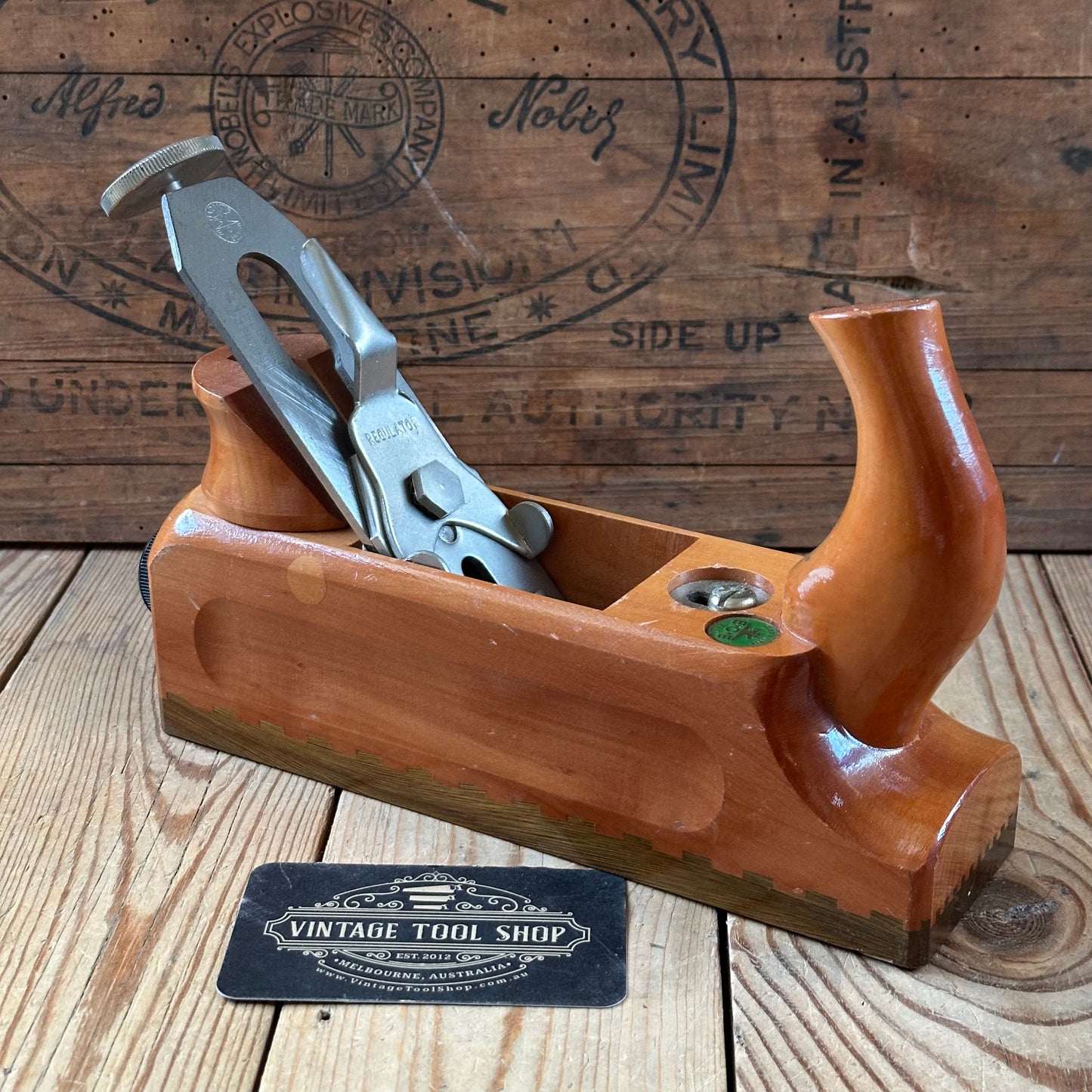 SOLD. N1703 GORGEOUS Vintage E.C.E. West-Germany No:711 PRIMUS PLANE Figured Pear & Lignum Vitae Sole