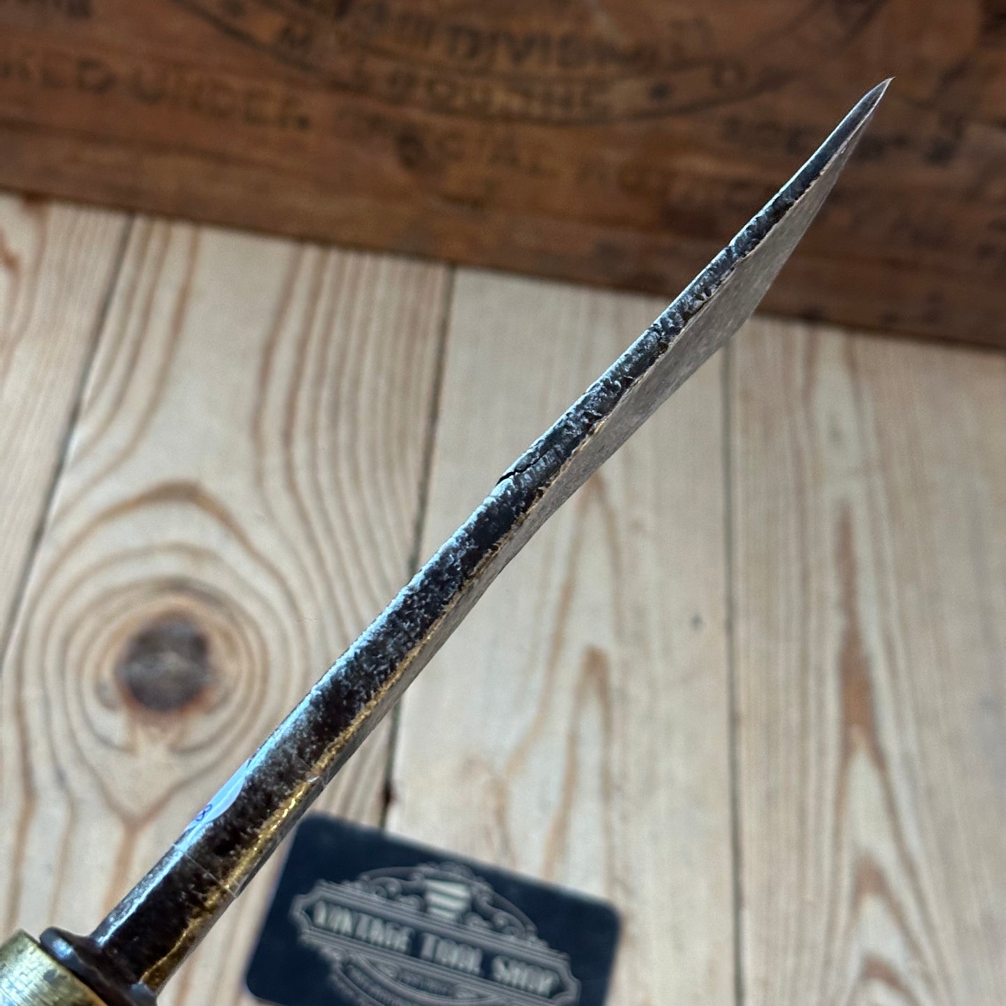D1888 ANCIENT! Large antique 50mm EUROPEAN SKEW Carving CHISEL