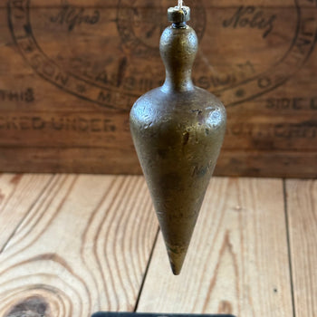 H2524 Vintage large brass TEARDROP PLUMB BOB