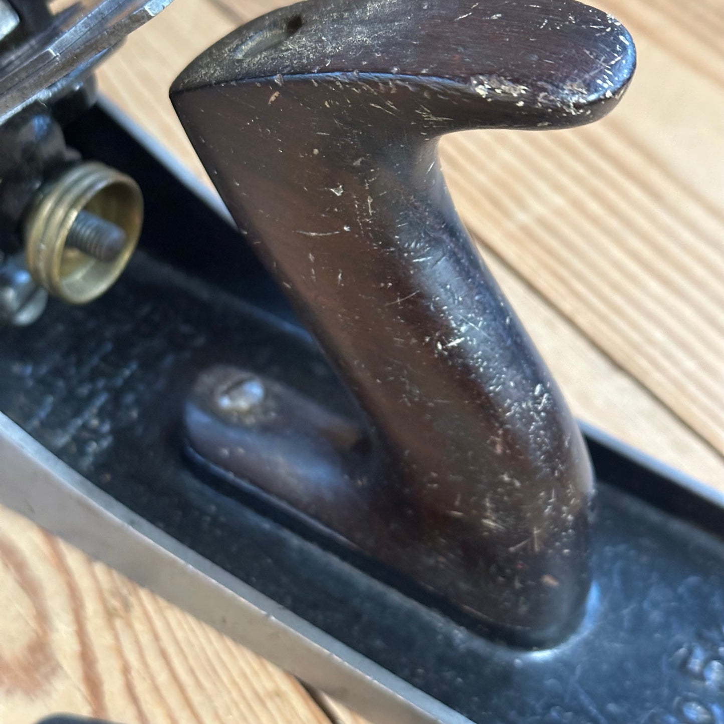H2489 Vintage STANLEY USA Type 11 No.5 1/2 Corrugated PLANE with Rosewood handles