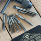 H2341 Vintage Boxed STEWART No:104 tap wrench & assorted taps