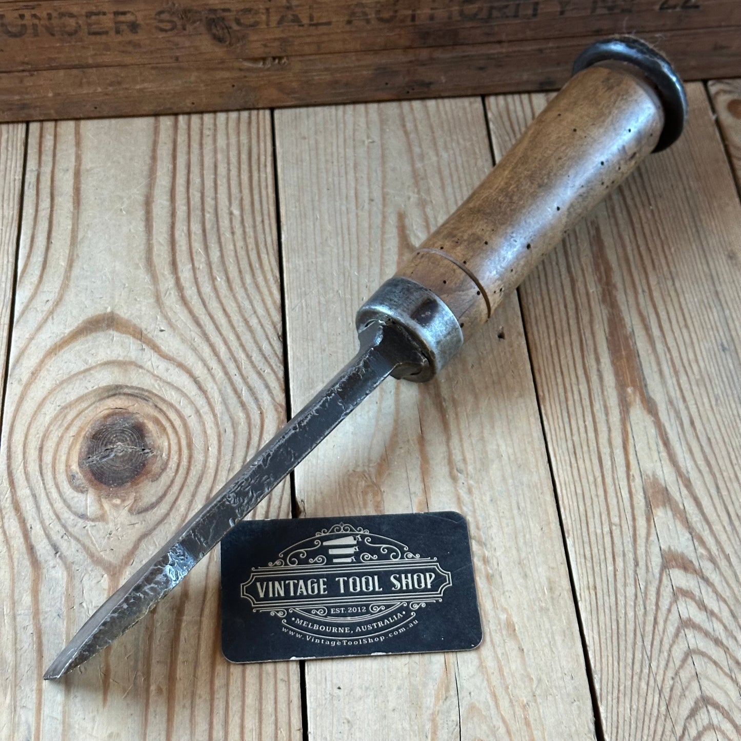 D1891 ANCIENT! Large antique 30mm EUROPEAN Carving CHISEL