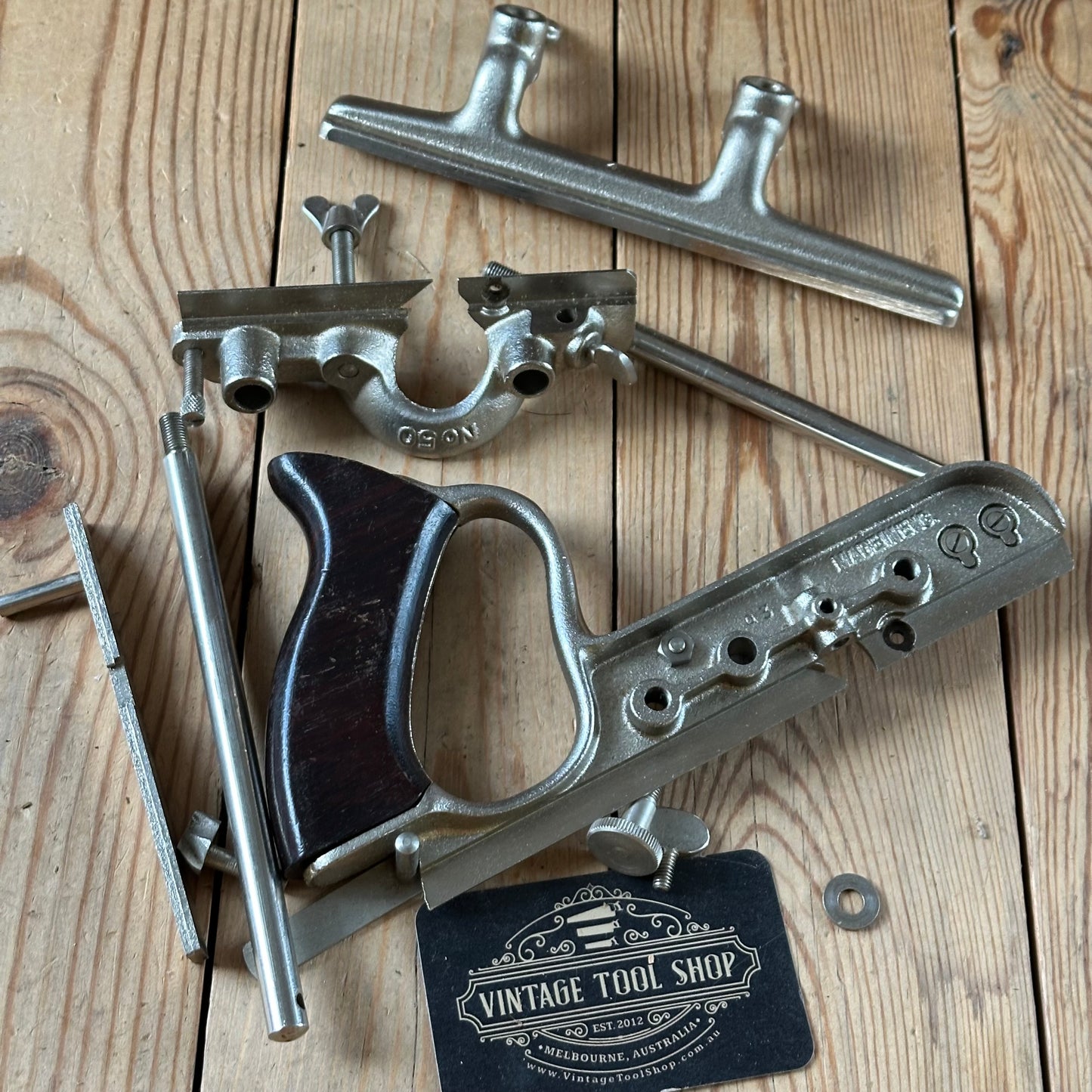 H2492 Vintage STANLEY England No.50S plough PLANE with cutters IOB