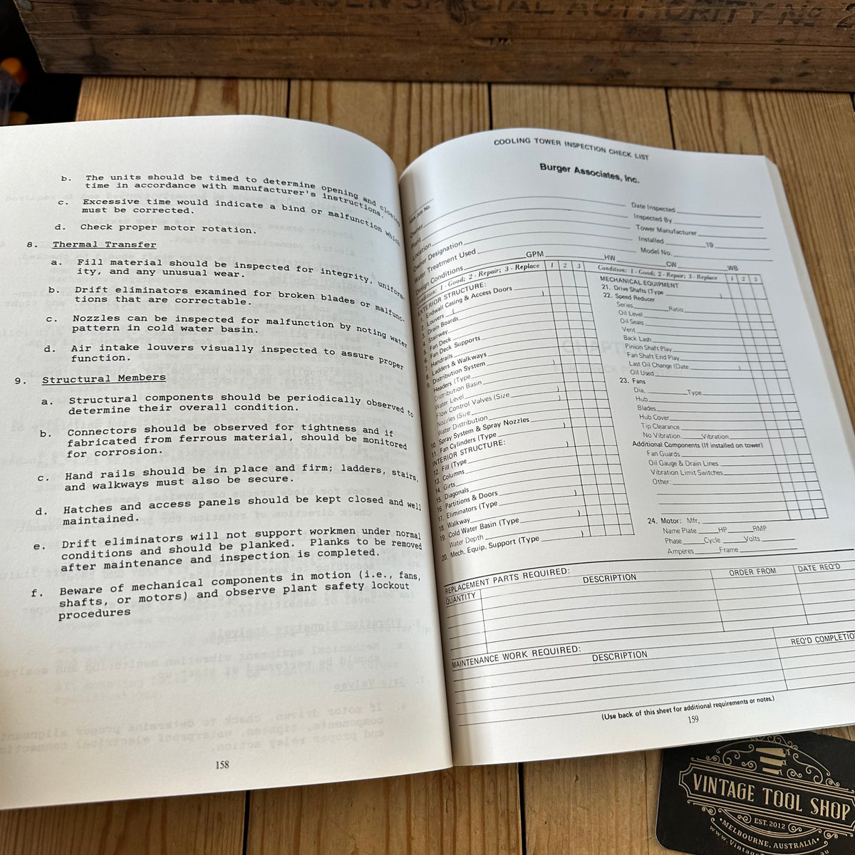 XBN185 Vintage 1994 BOOK COOLING TOWER TECHNOLOGY - Maintenance, Upgrading and Rebuilding 3rd Edition by R.Burger