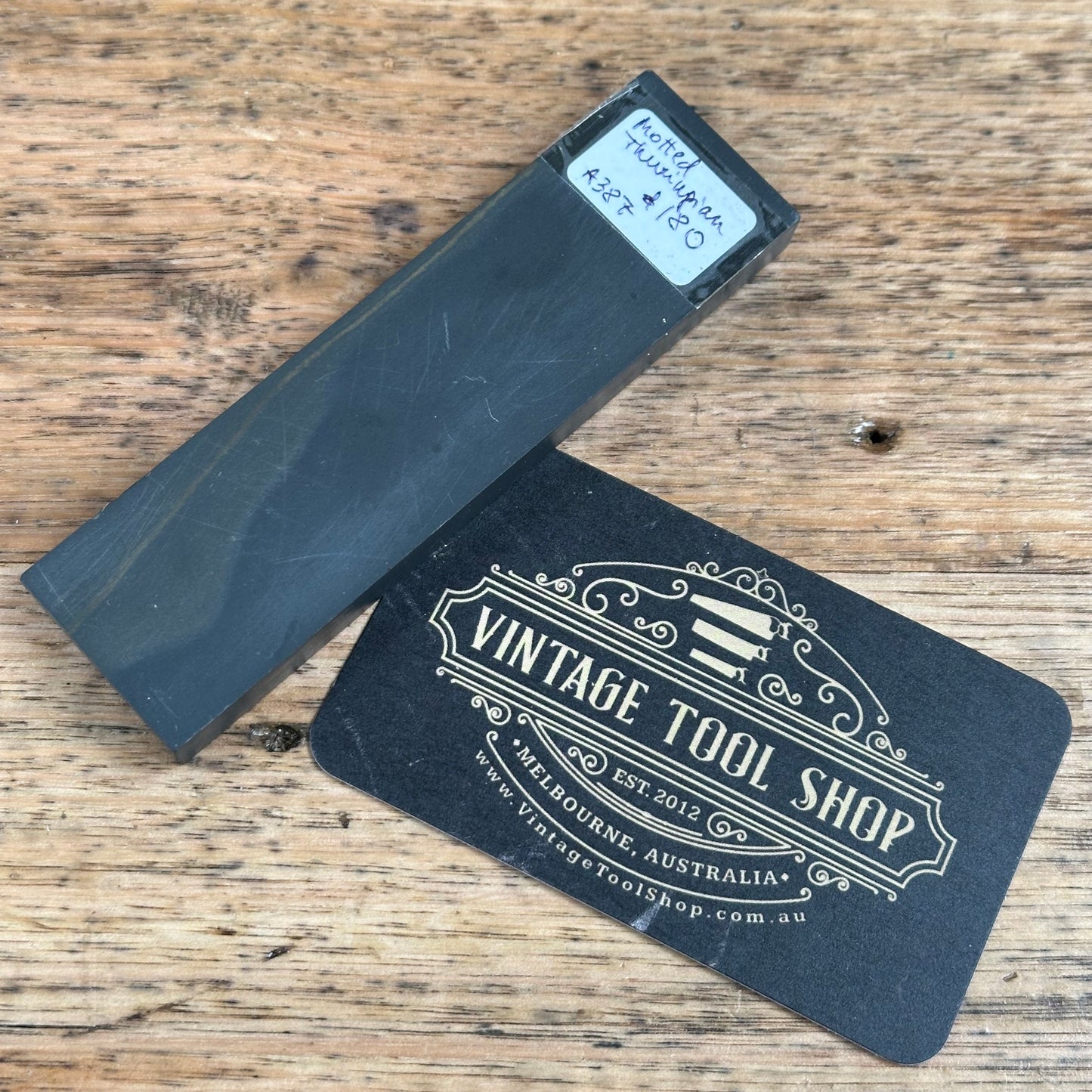 A387 Vintage Unusual Strata German mottled Thuringian SLATE Razor BARBER HONE sharpening stone waterstone