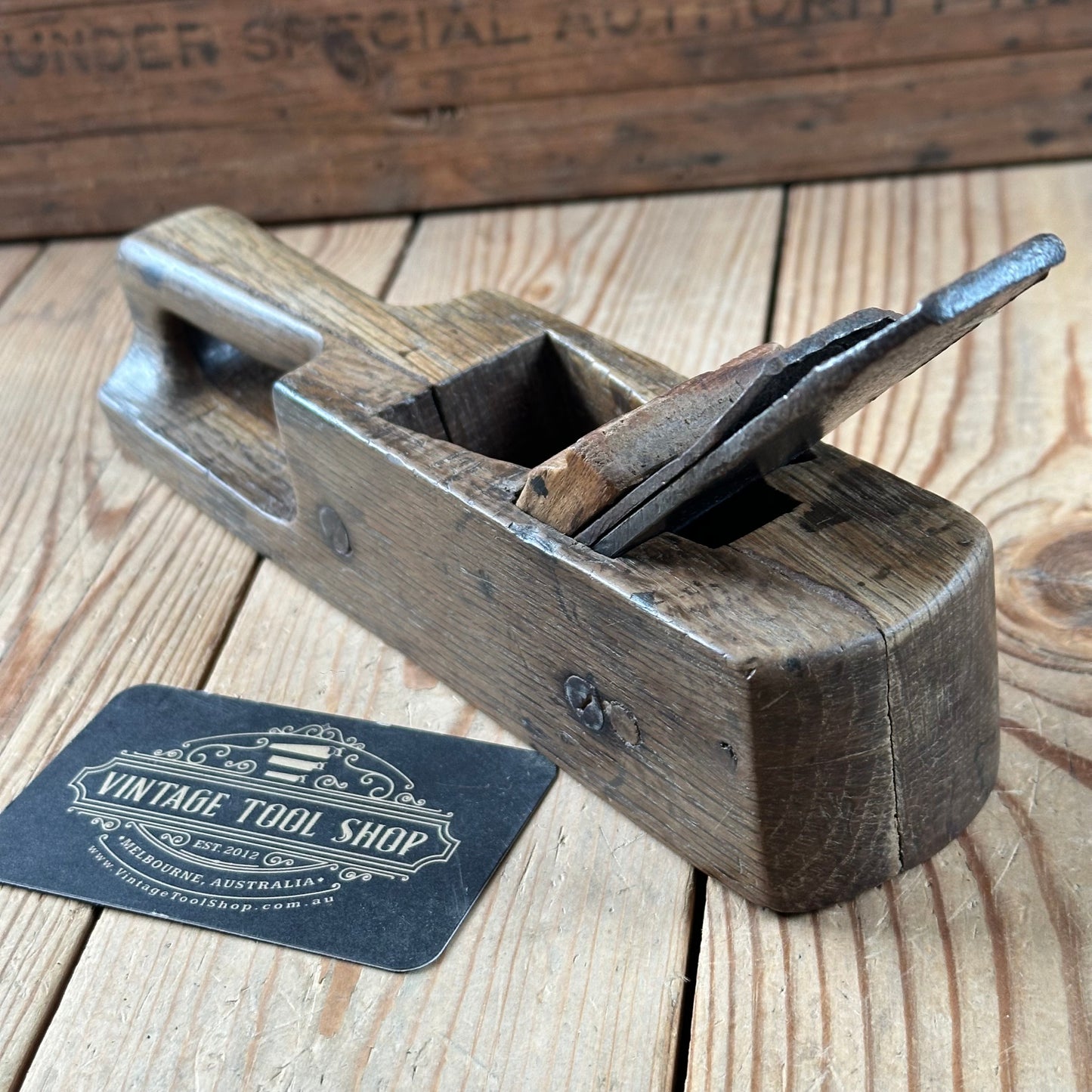 Y1538  Antique FRENCH Wooden PLANE display