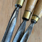 D1168 Vintage mixed set of 3 x woodcarving CARVING Flat GOUGES