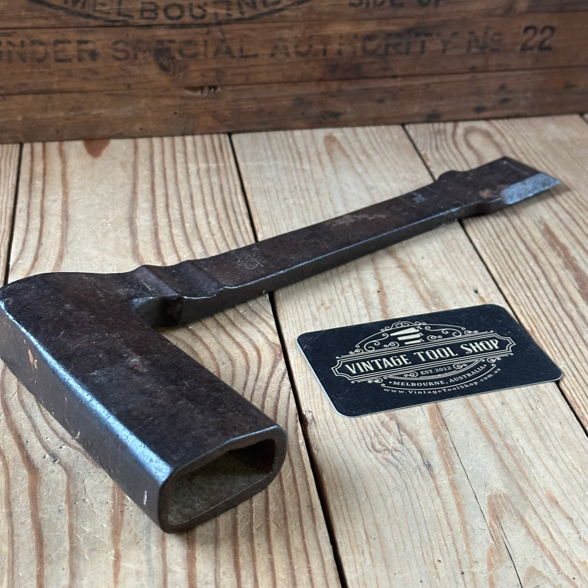 T9874 WILD! Antique AUSTRIAN kreuzaxt, laminated steel