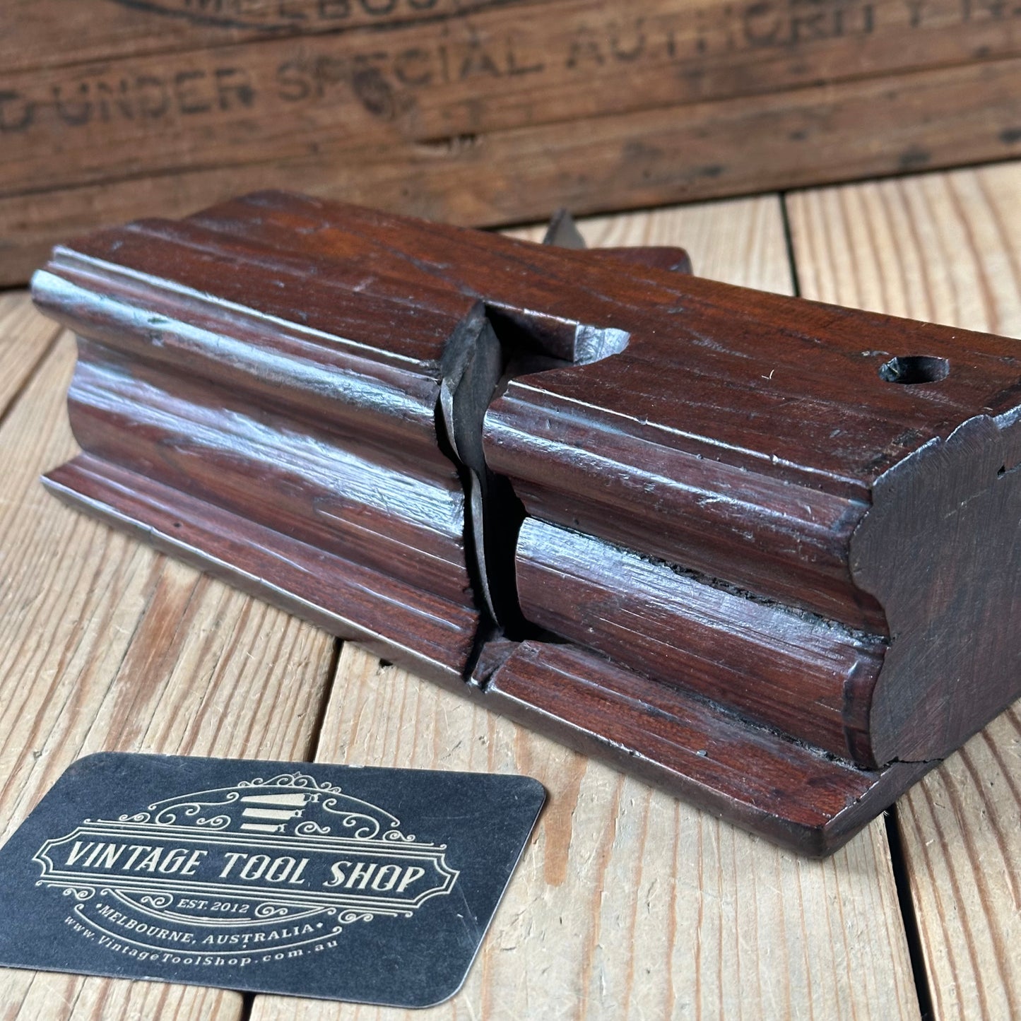 Y117 UNIQUE! Antique FRENCH Wooden MOULDING PLANE