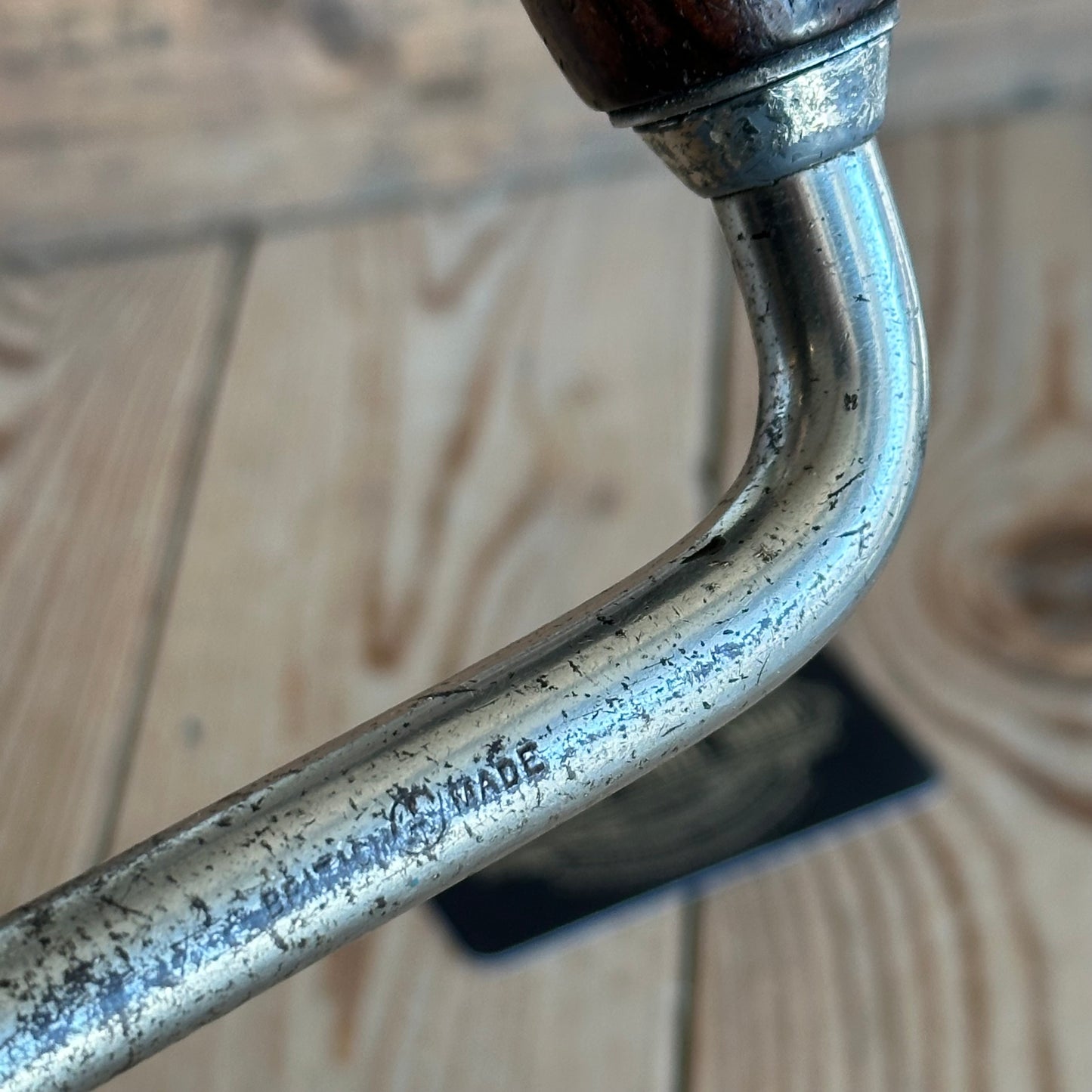 H2048 Vintage No:16 J.A.CHAPMAN 5” / 10” sweep Drill BRACE with Rosewood handles