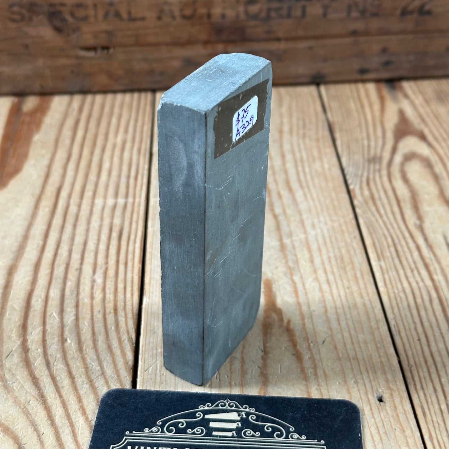 A329 Vintage DALMORE BLUE Scottish Razor BARBER HONE sharpening stone waterstone