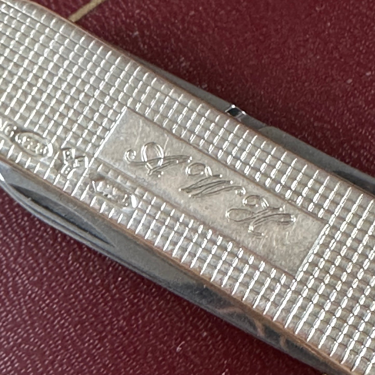 K51 Vintage engraved Victorinox SWISS 925 Barleycorn Pattern STERLING SILVER Tool SWISS ARMY KNIFE