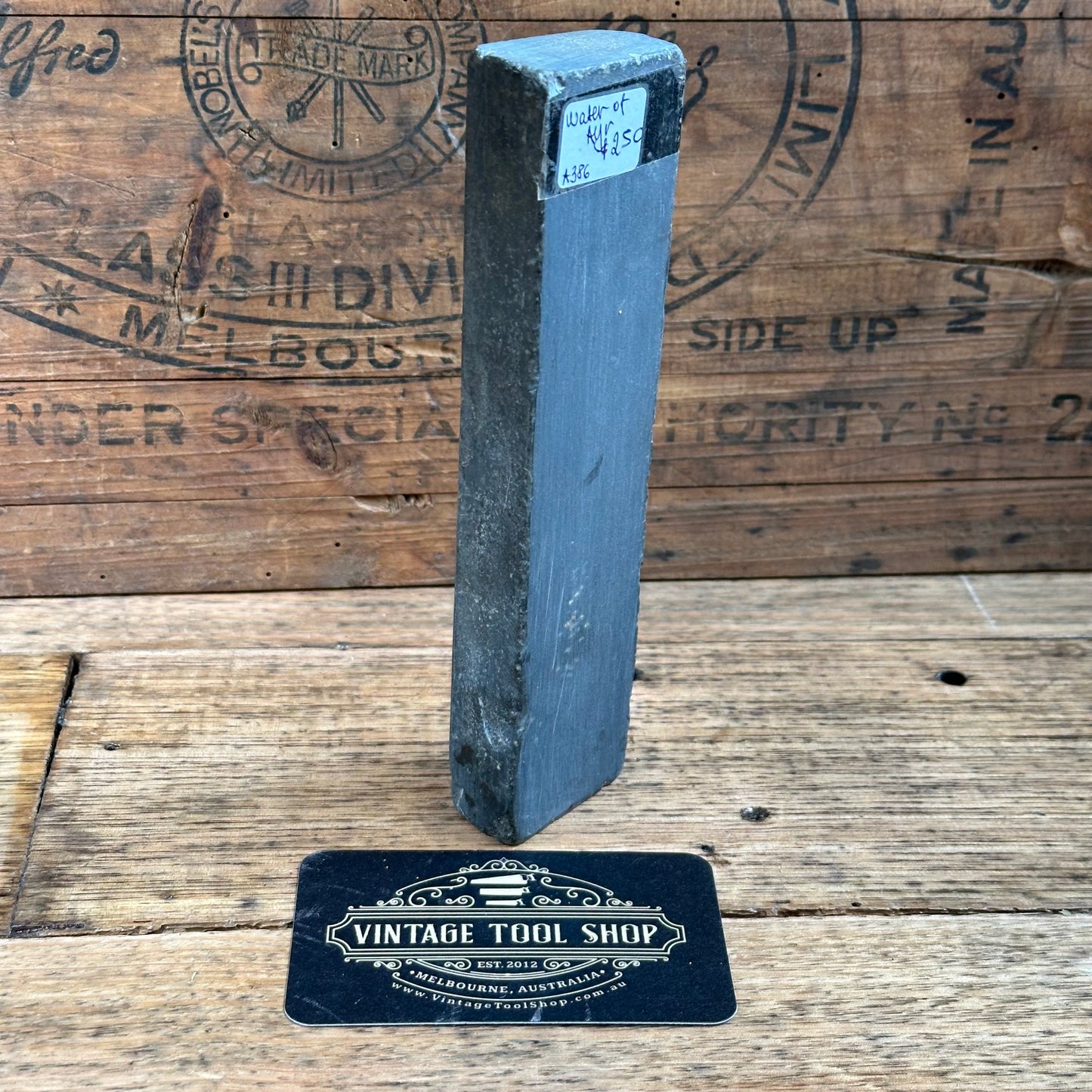 A386 Vintage SCOTTISH Blue Water of Ayr Razor BARBER HONE sharpening stone waterstone
