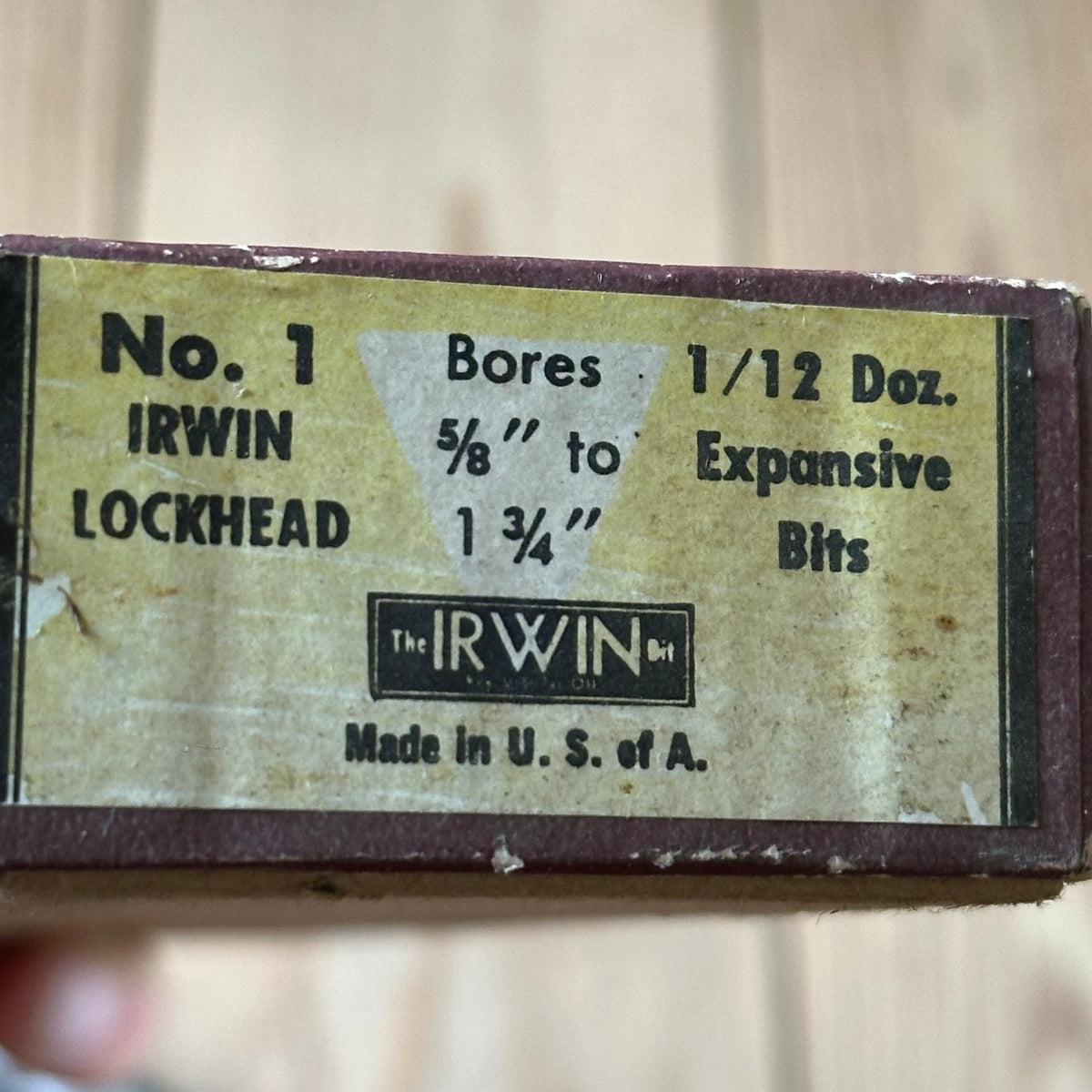 N1832 NEW OLD STOCK! Vintage IRWIN USA No.1 expansive DRILL BIT IOB