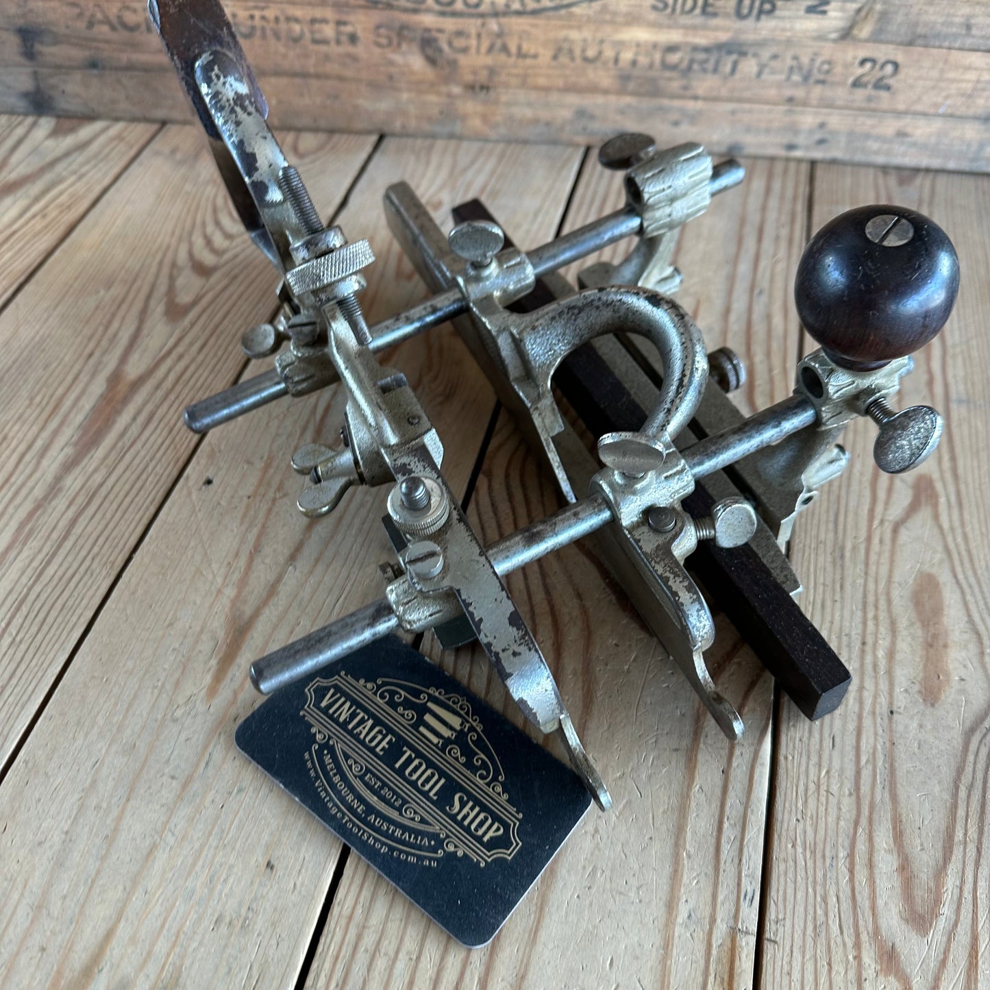 H1872 Vintage STANLEY USA Sweetheart era 1921-35 No.45 Combination PLANE with 18 cutters