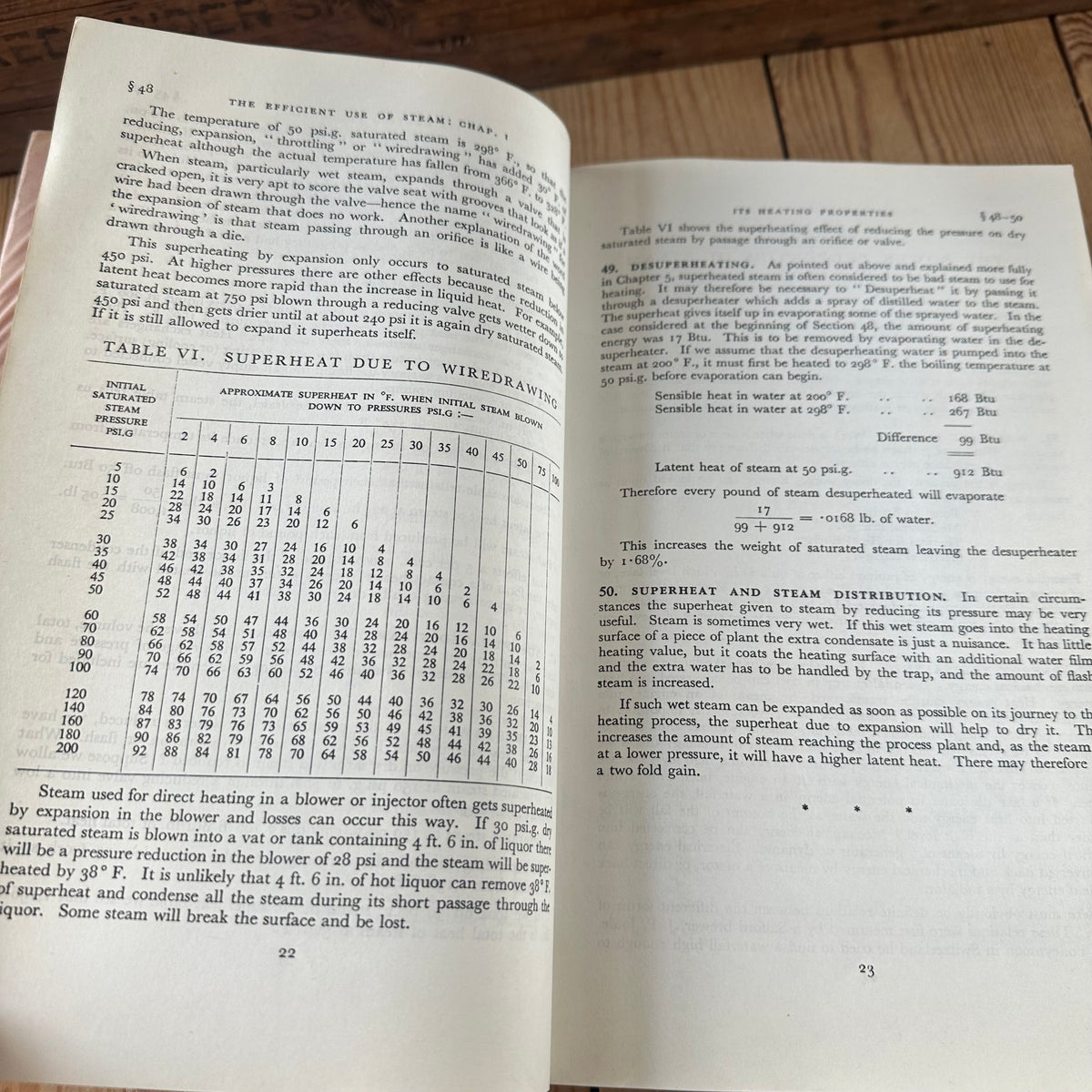 N2054 Vintage BOOK The EFFICIENT USE of STEAM by O.Lyle