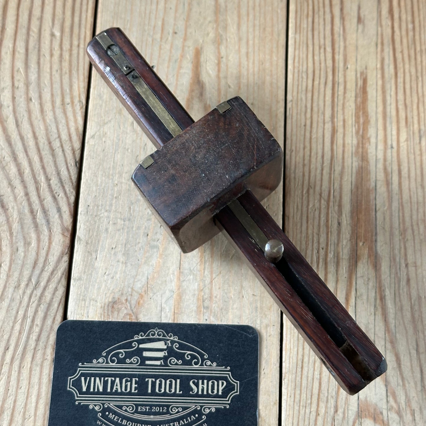 H2478 Vintage English made Rosewood BRASS Mortise and marking GAUGE