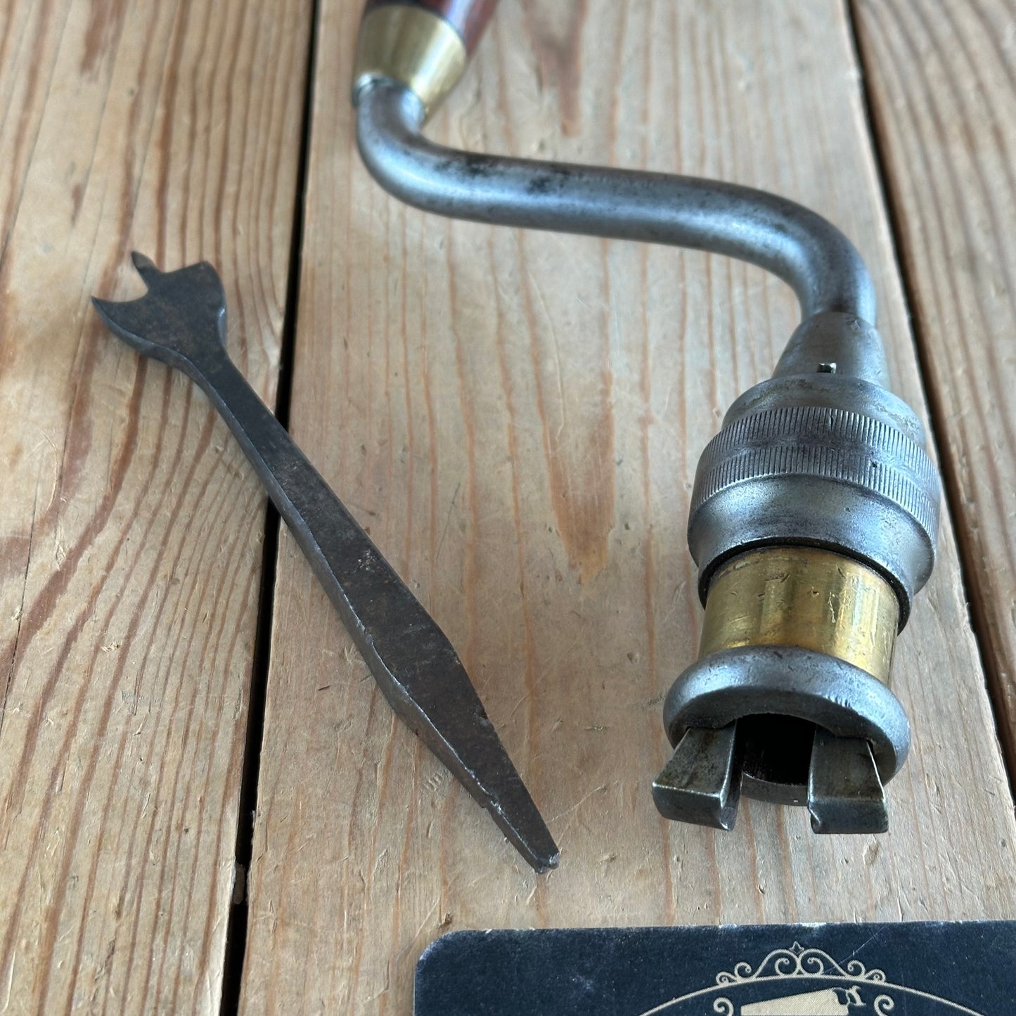 SOLD. H2007 EARLY! Antique 1867-1878 MILLERS FALLS USA No.4 ROSE CHUCK BRACE DRILL