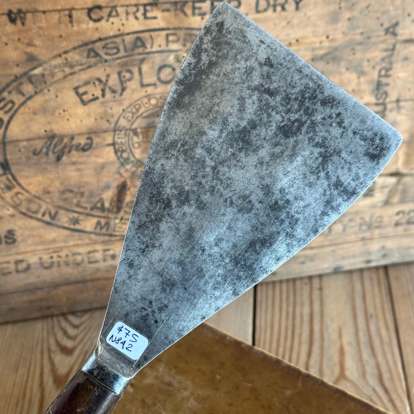 N842 LARGE! Vintage W.R.HUMPHREYS & Co SHEFFIELD spring steel SPATULA with Rosewood handle