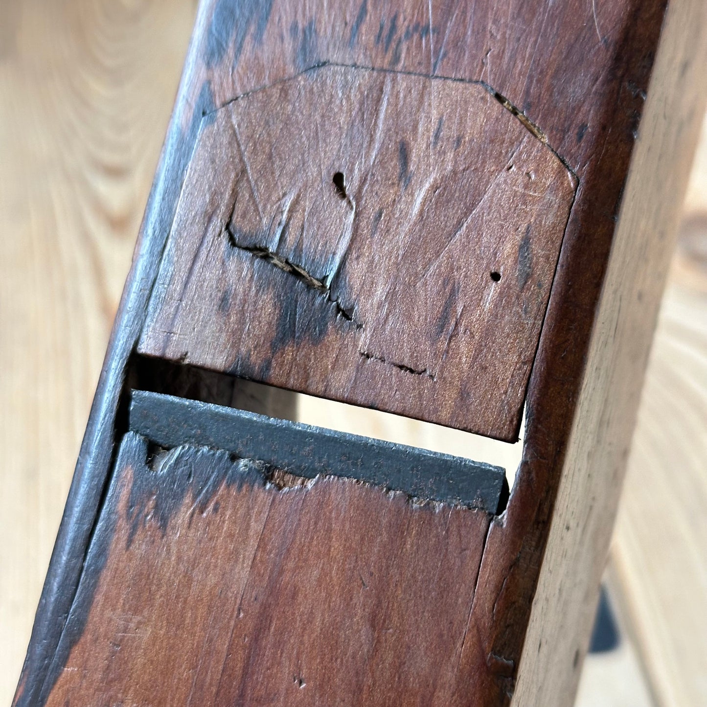 Y187 Antique FRENCH FRUITWOOD Wooden PLANE display