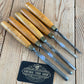 T9438 Vintage set of 5 x MARPLES woodcarving CARVING Vee GOUGES & chisels BOXWOOD Handles