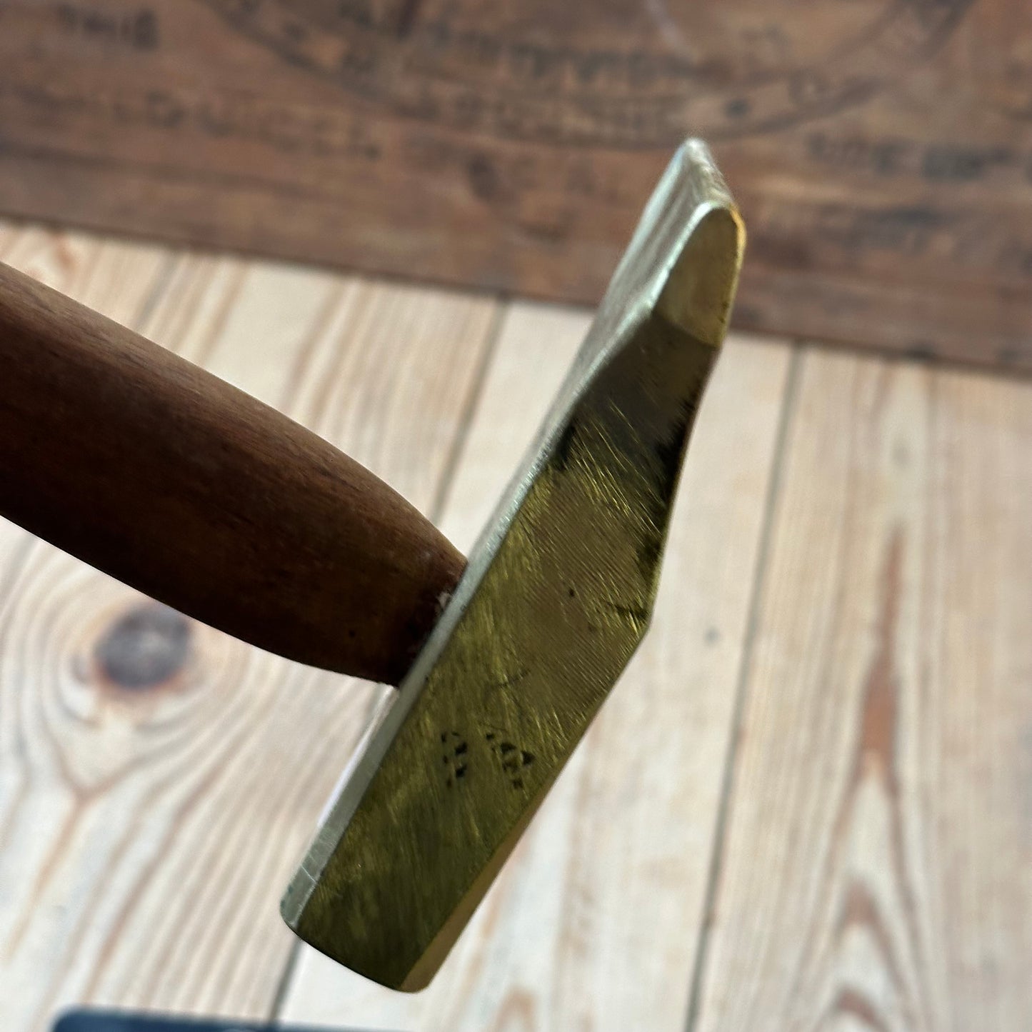 N1797 COOL! Vintage BRASS VENEER HAMMER