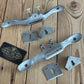 D1814 Vintage pair of STANLEY England No.151 flat & No.151R CONVEX curved base MALLEABLE IRON adjustable SPOKESHAVES