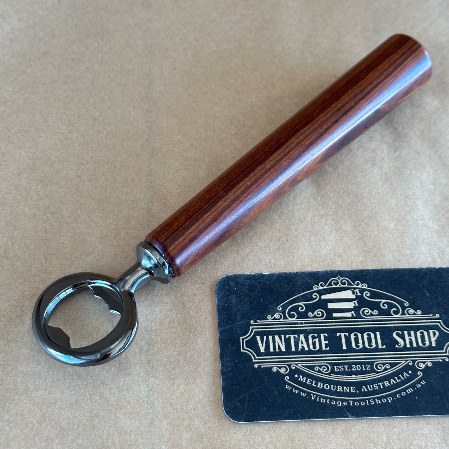 VTS8 NEW! Melbourne made MULGA wooden handle BOTTLE OPENER