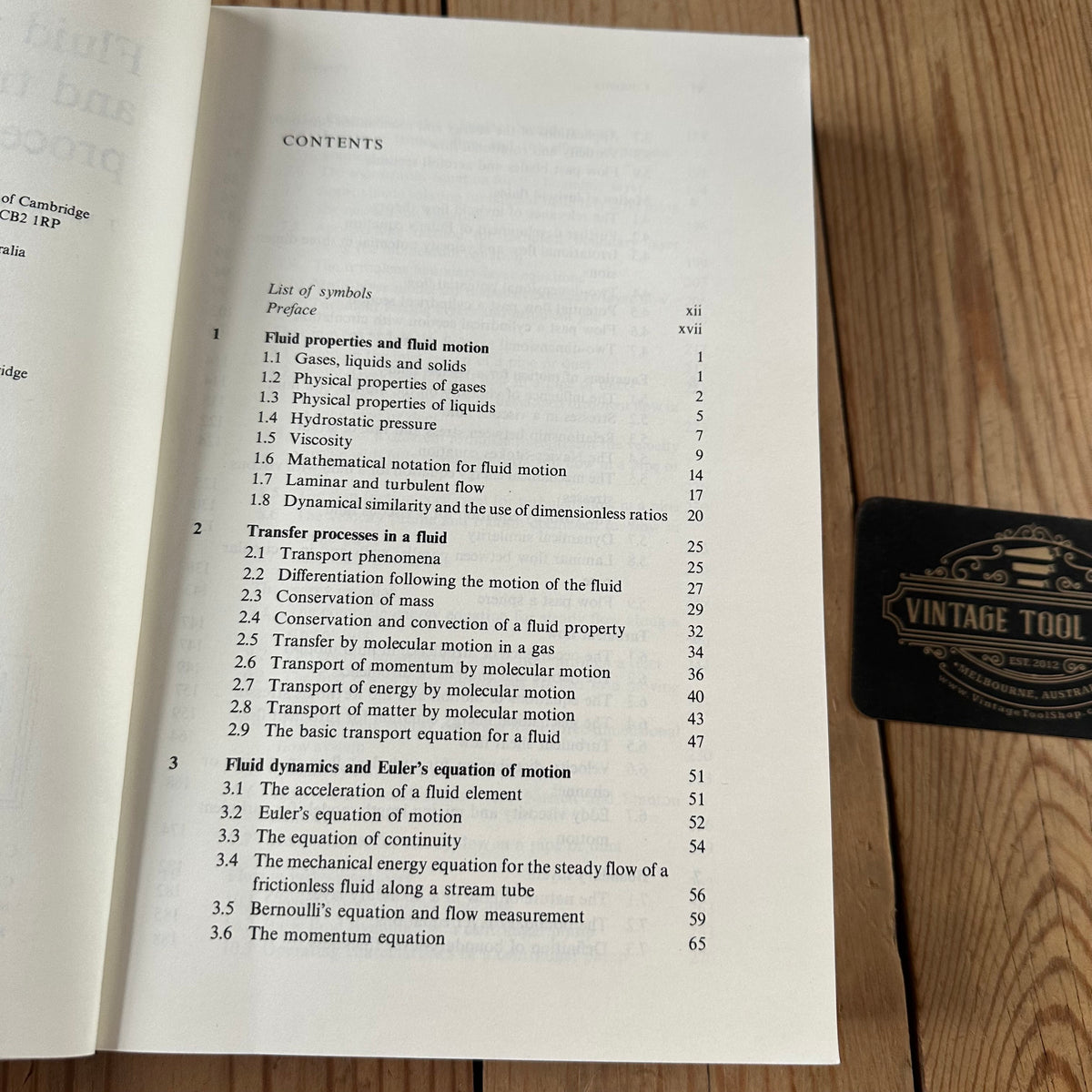 XBN147 Vintage 1988 BOOK FLUID MECHANICS And TRANSFER PROCESSES by J.M.Kay & R.M.Nedderman