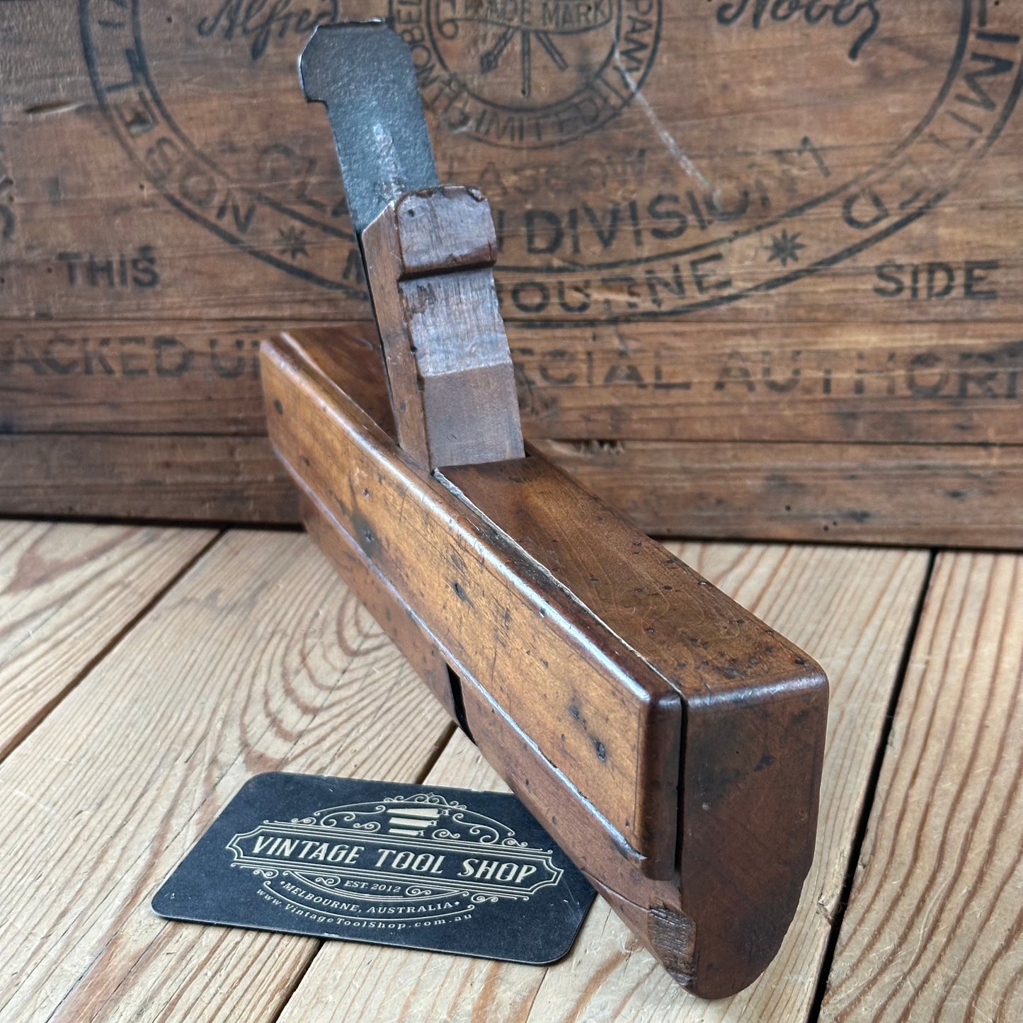 Y574 Antique FRENCH Wooden moulding PLANE display