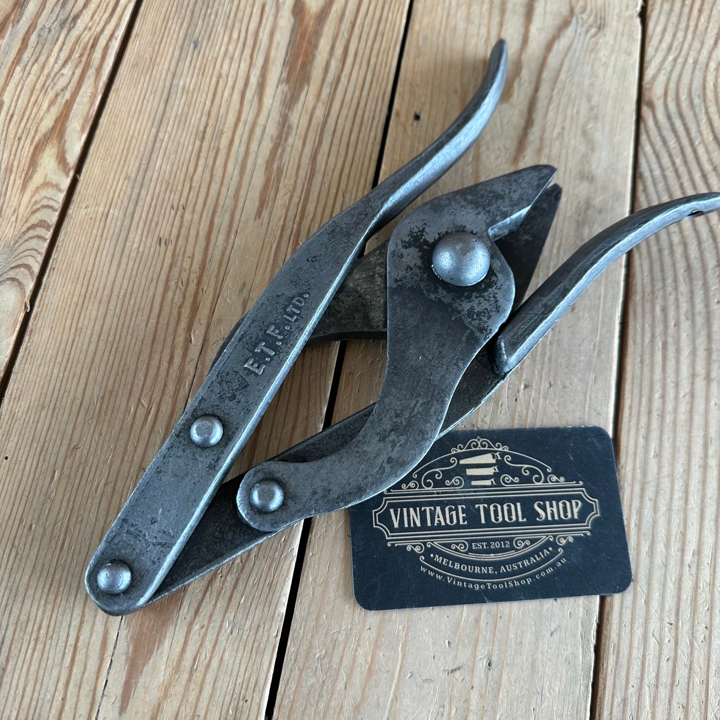 H1719 Vintage E.T.F. LTD FOLDABLE barbwire Cutting PLIERS