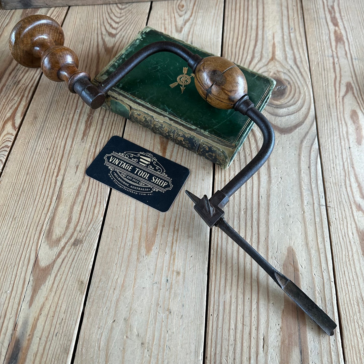 T9020 Antique FRENCH Early Style BRACE Ornate Handle Drill