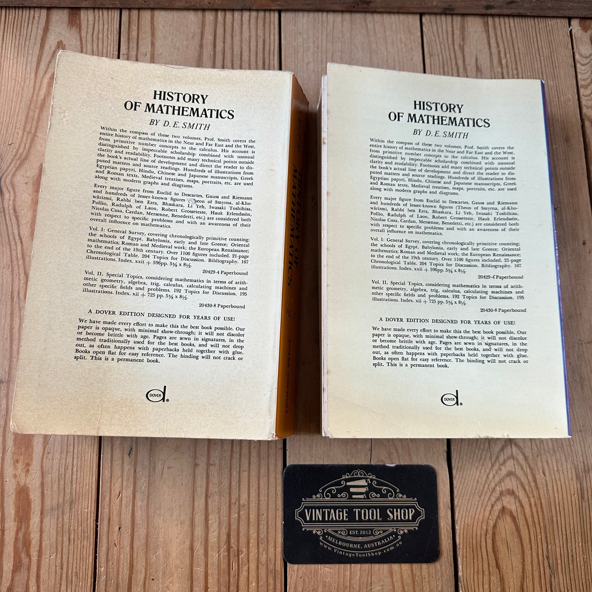 N1996 FASCINATING! Vintage BOOK HISTORY of MATHEMATICS by D.E.Smith in two volumes