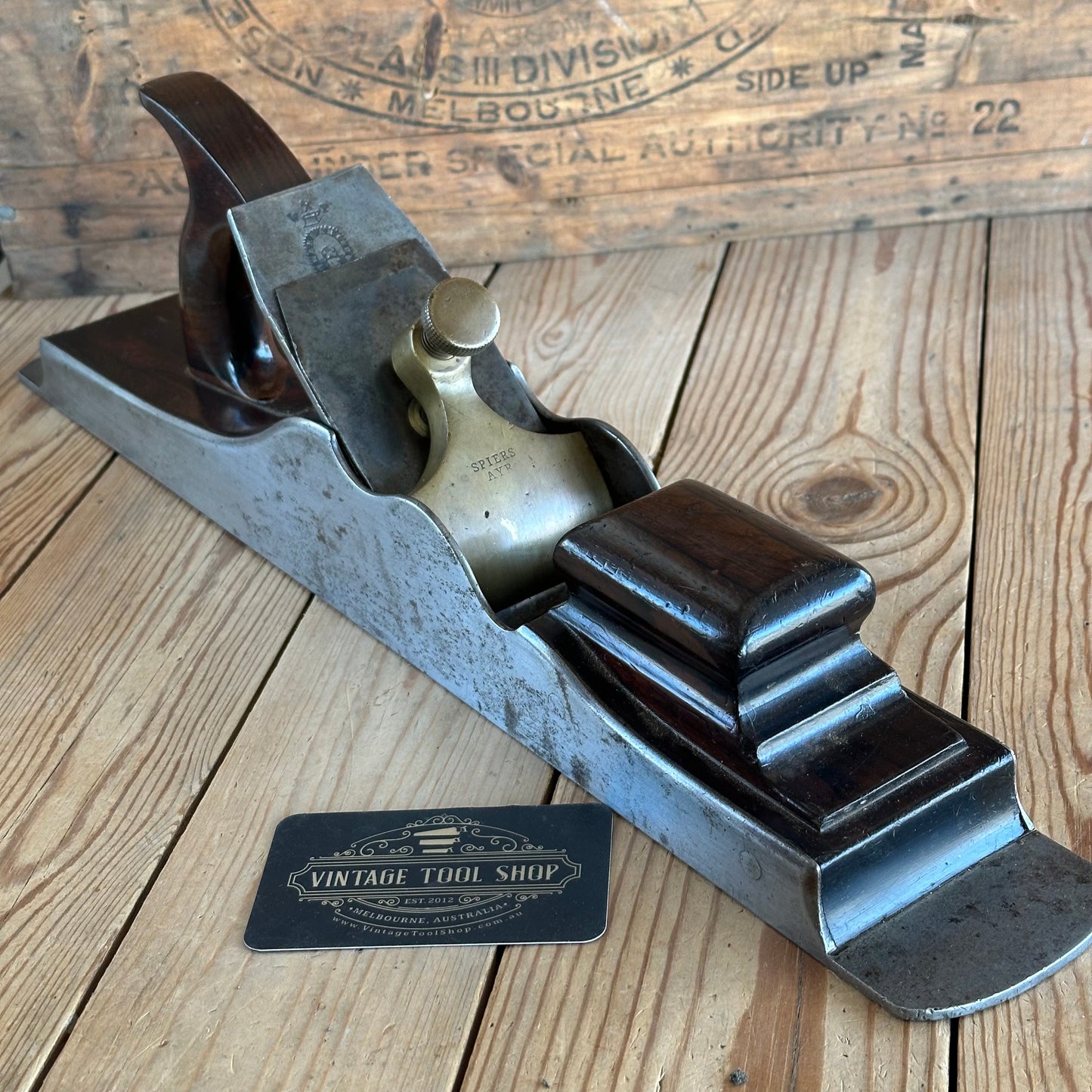 SOLD. N1902 Antique Stewart SPIERS Scotland 20.5” Rosewood INFILL PLANE
