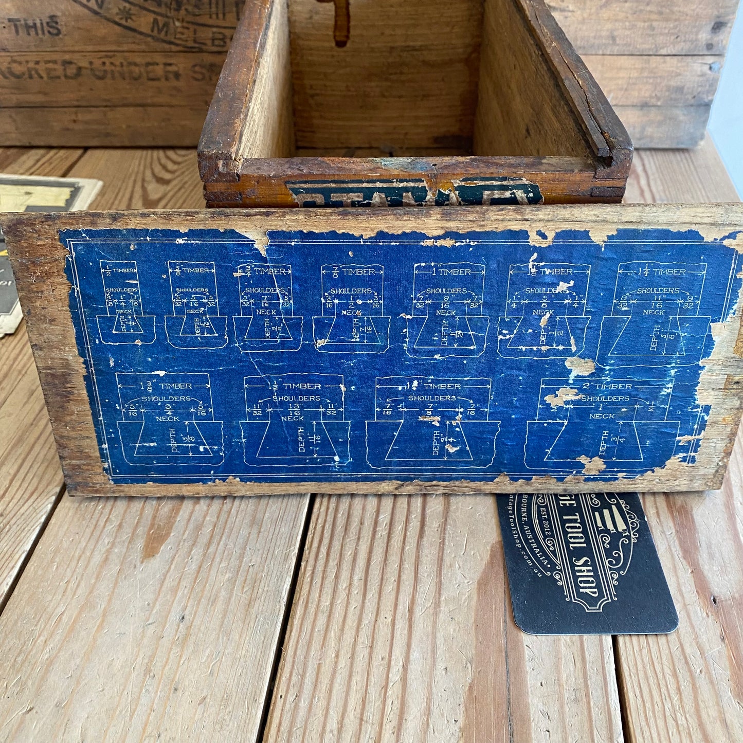 RARE! H2368 Vintage STANLEY USA No.444 Dovetail Tongue & Groove PLANE with cutters IOB