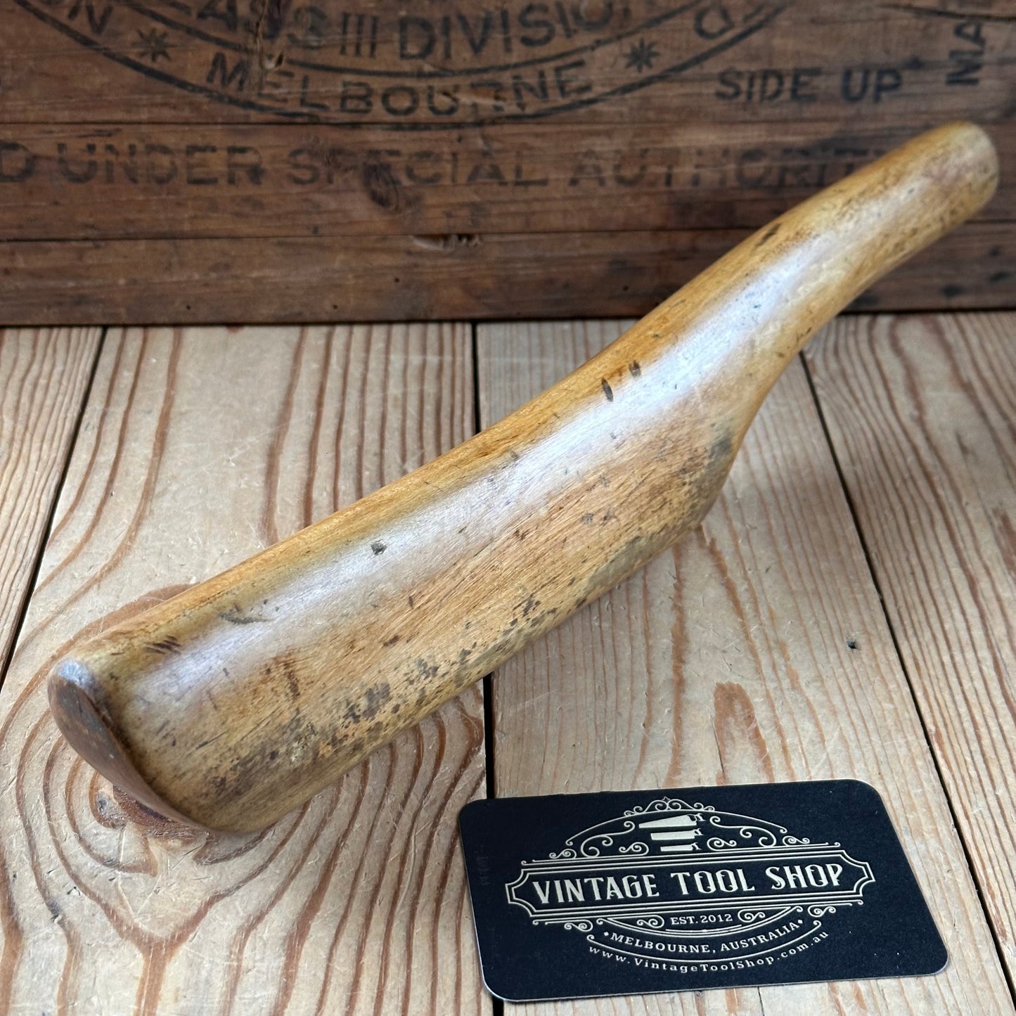 H2453 Vintage BOXWOOD Lead DRESSING STICK plumbers mallet by MONUMENT London